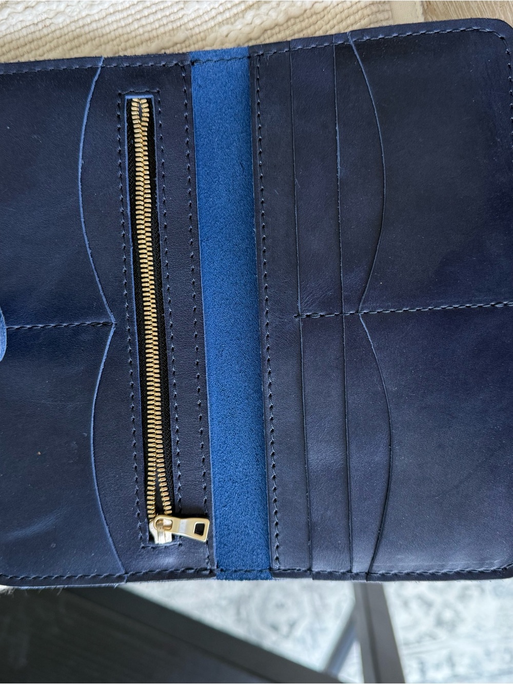 Portland Leather Navy Wallet - Picture 2 of 4